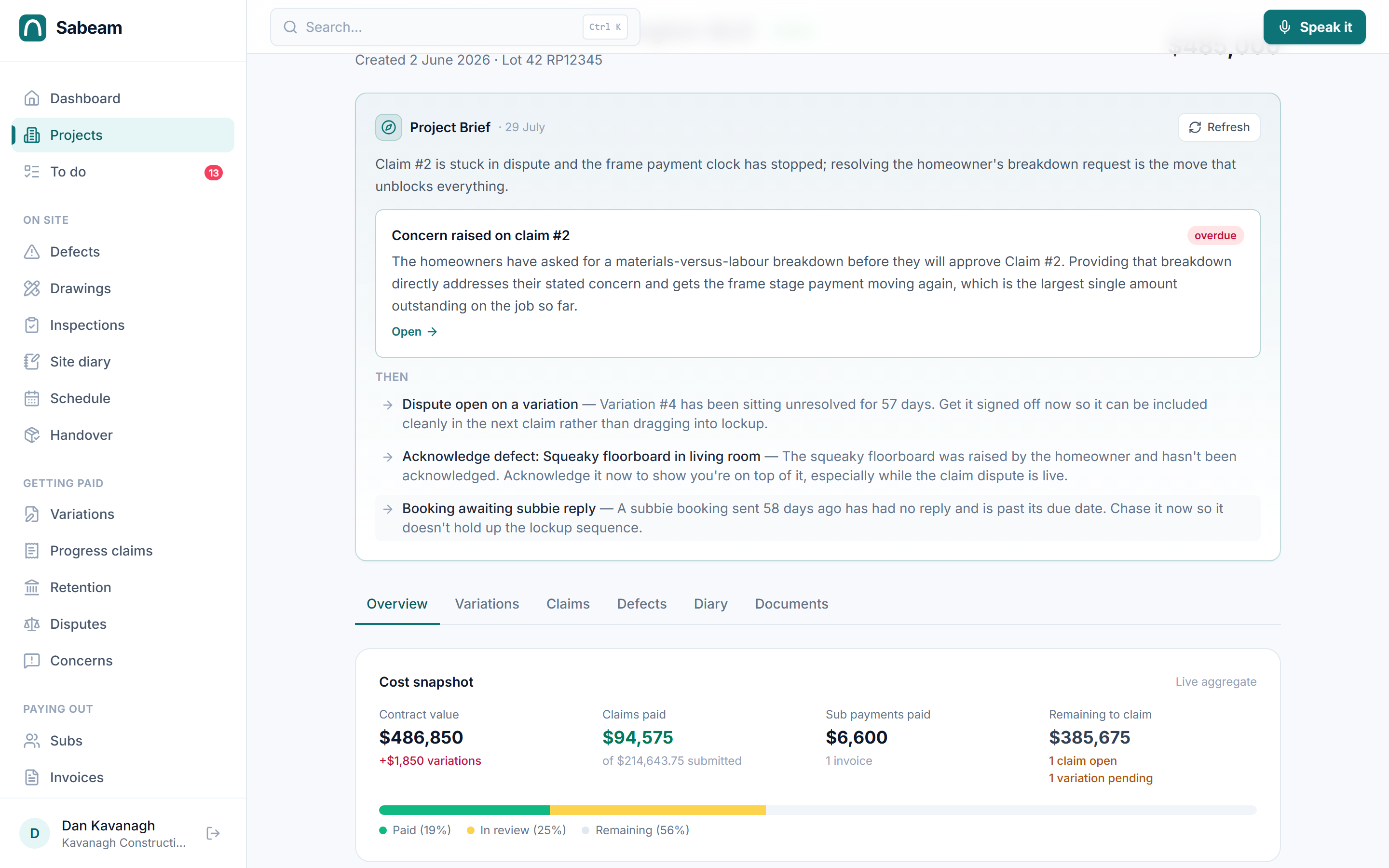 Project Brief: Sabeam UI